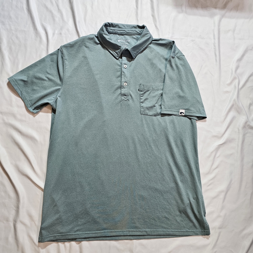 Costa Polo Shirt with Pocket Men's XL Green, Performance Flex